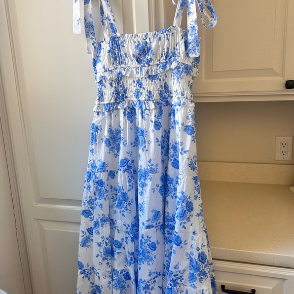 Altar'd State Blue and White Floral Long Dress - Picture 7 of 7